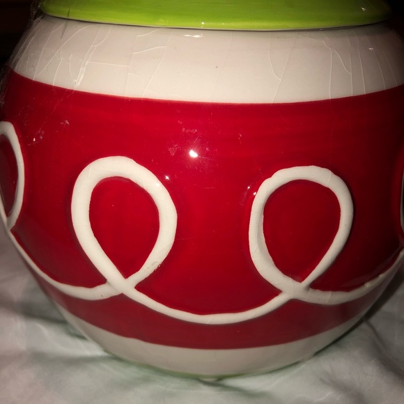 Burton + BURTON Christmas Ornament Cookie Jar with Red Polka Dot Bow - Picture 2 of 8